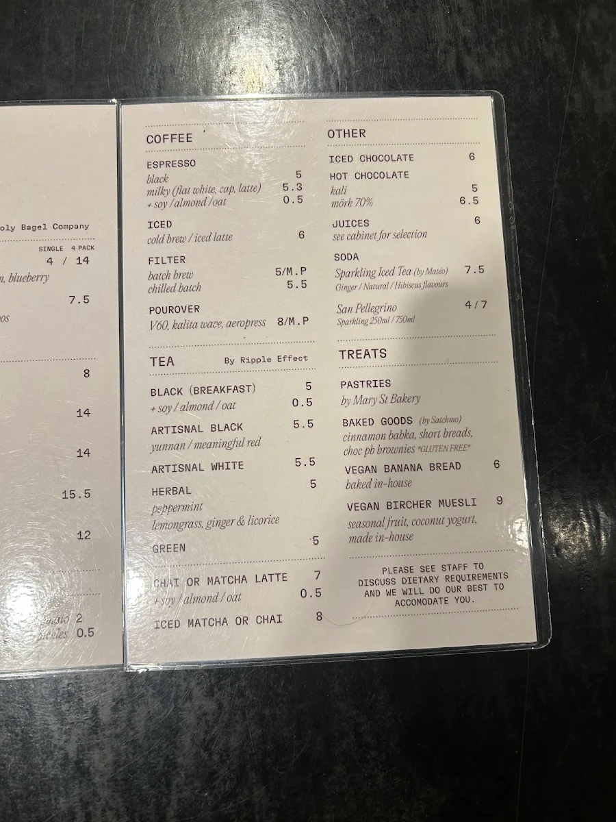 Menu, Best Wishes Coffee
