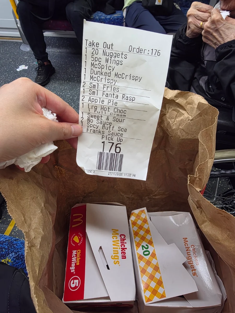 Menu, McDonald's Sydney Gateway