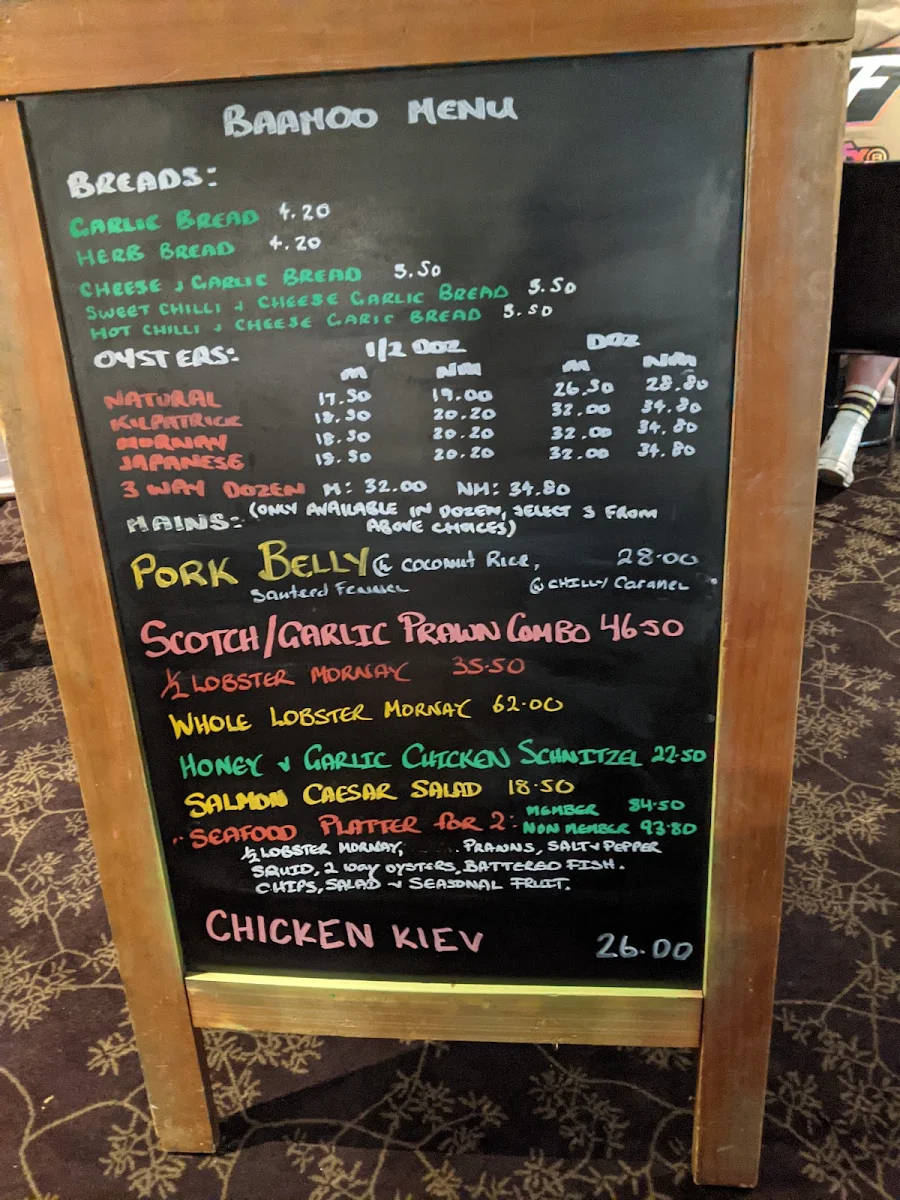 Menu, BaaMoo Bistro and Grill