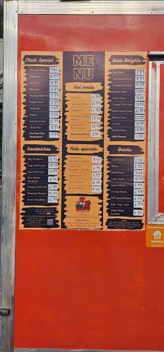 Menu, Food N Friends