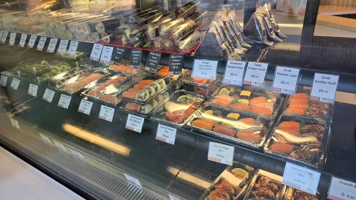 Menu, Hikari Sushi