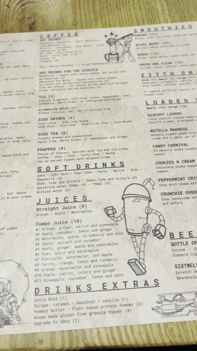 Menu, Zitto Elizabeth