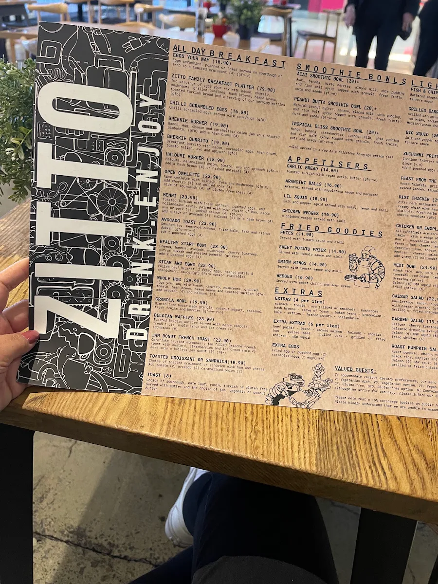 Menu, Zitto Elizabeth
