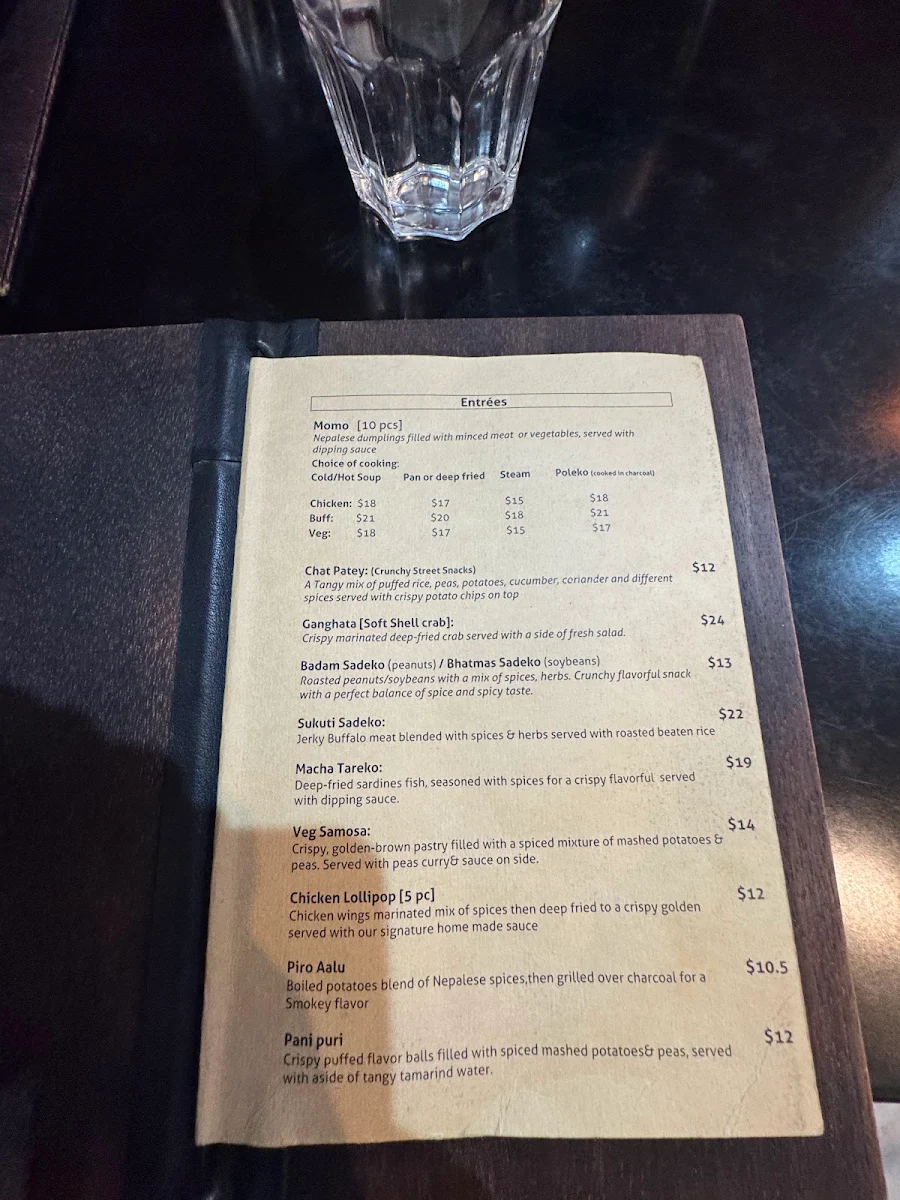 Menu, Chulo Nepalese Perth