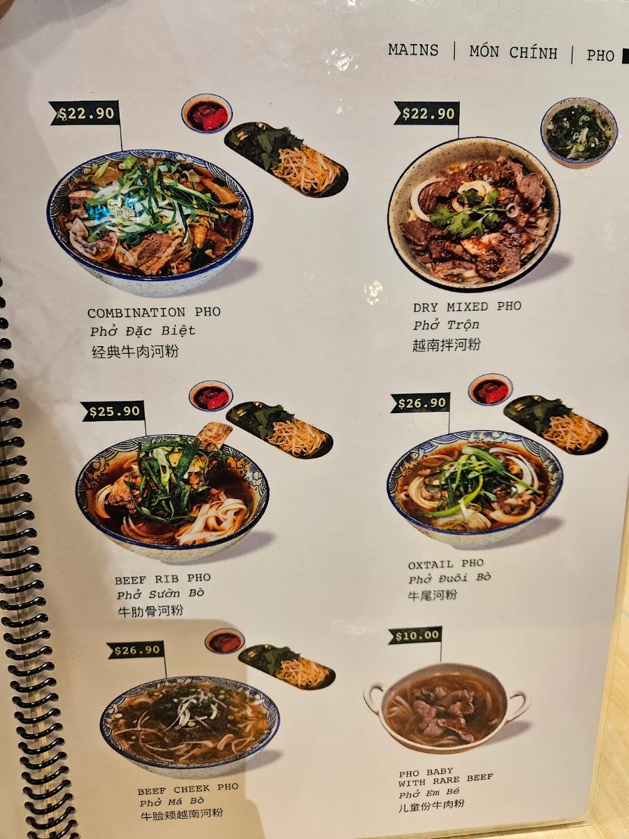 Menu, Chảo's Bistro - Chinatown