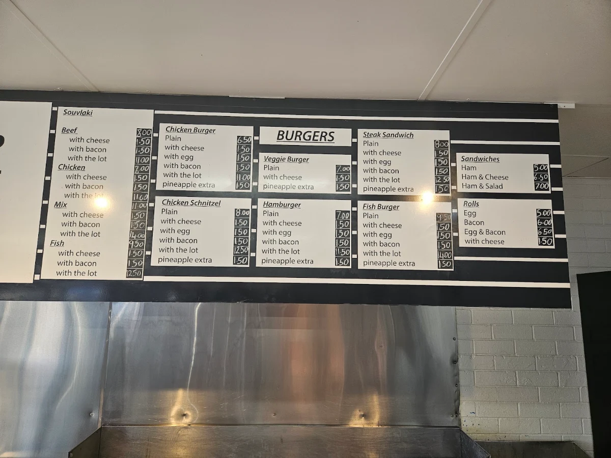 Menu, Jan's Cafe