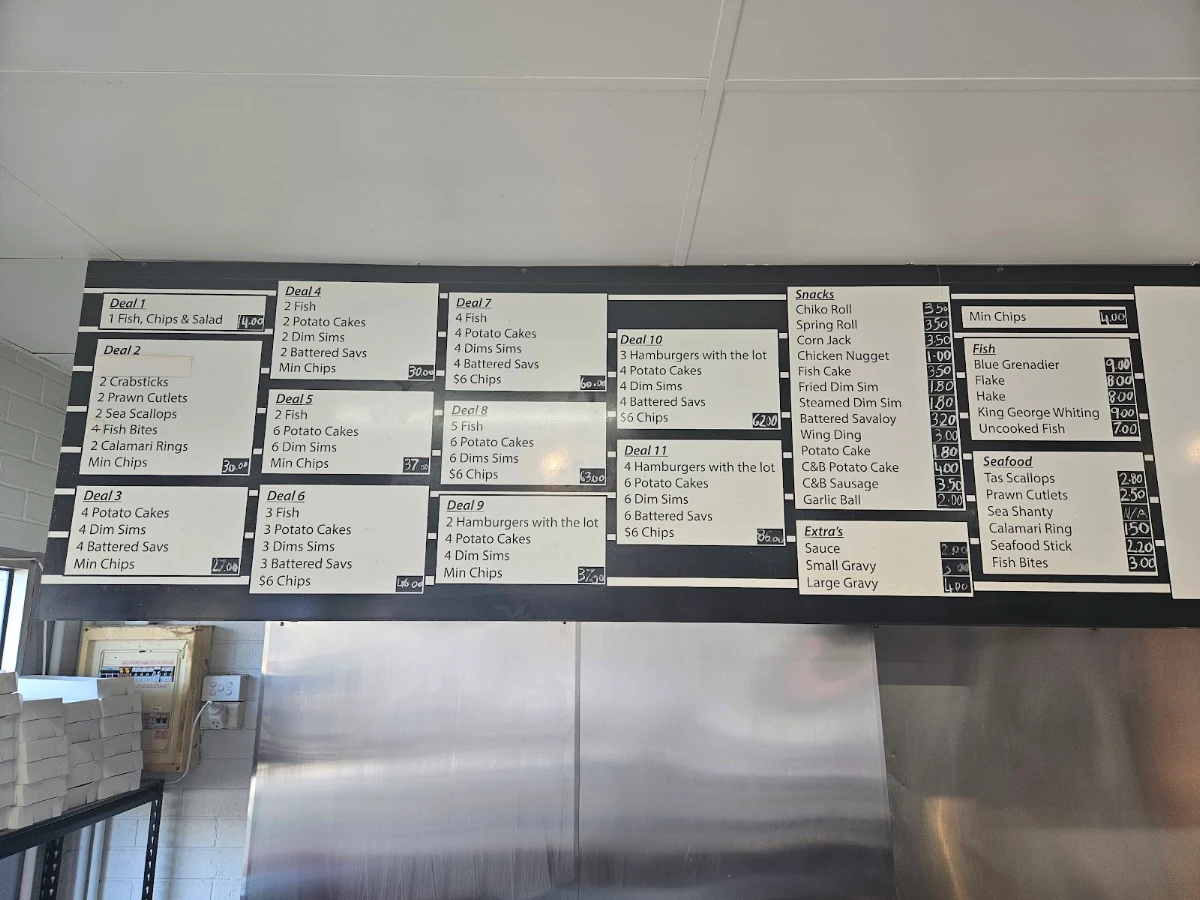 Menu, Jan's Cafe