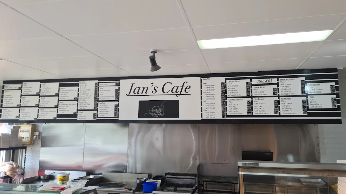 Menu, Jan's Cafe