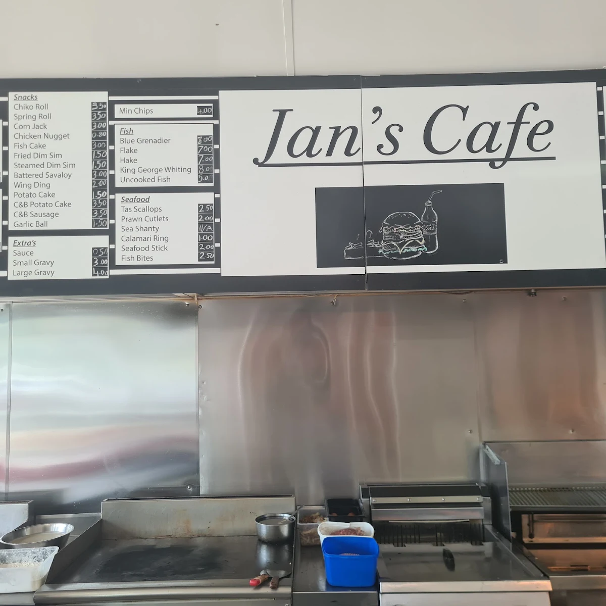 Menu, Jan's Cafe