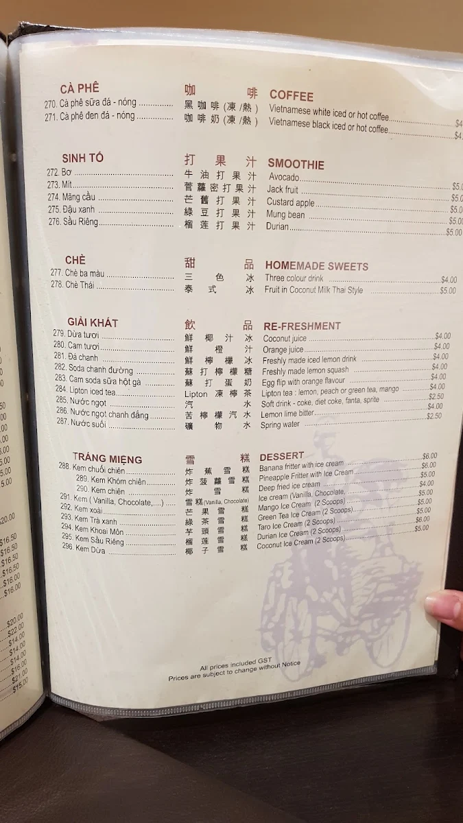 Menu, Phat Thuan