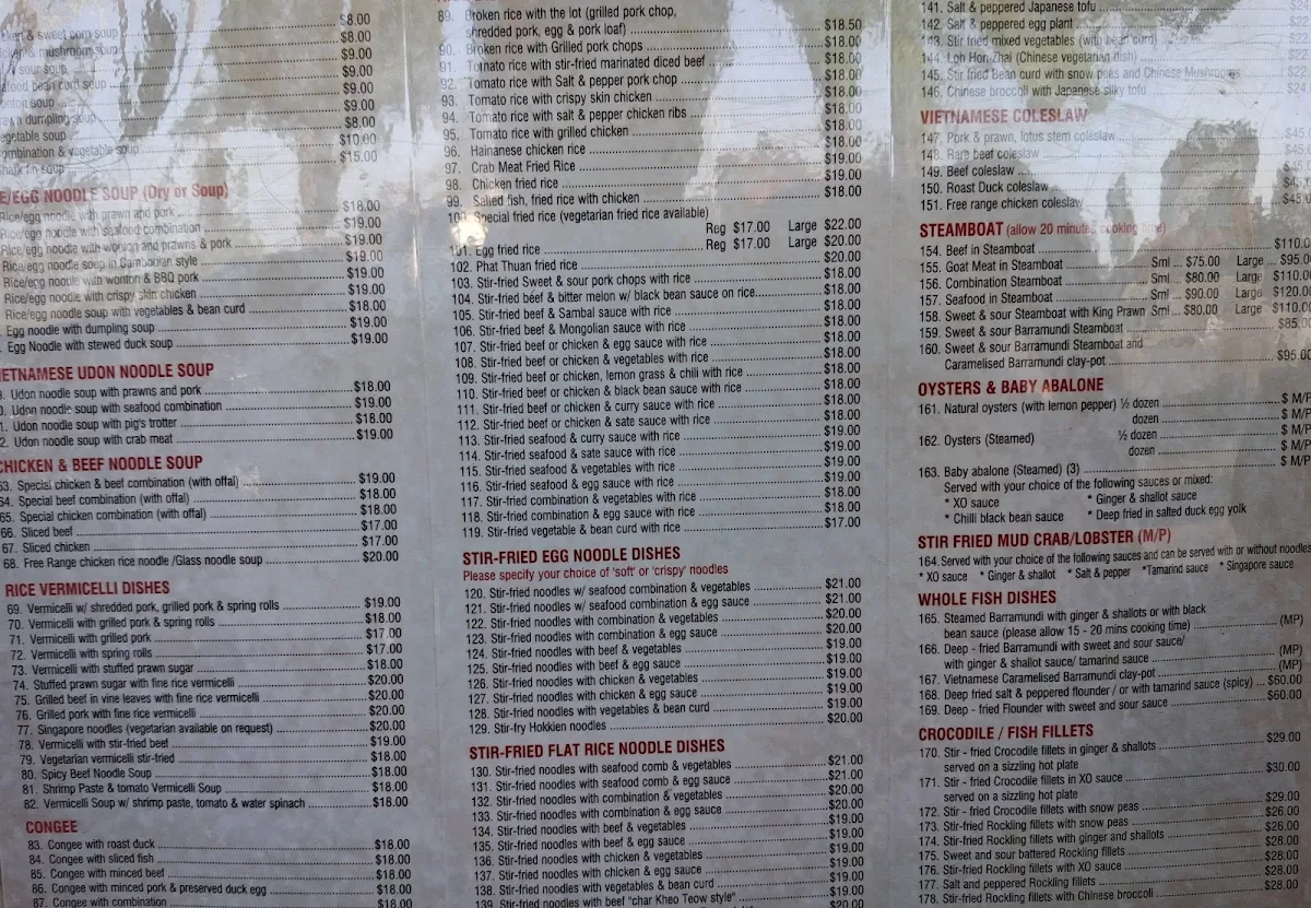 Menu, Phat Thuan