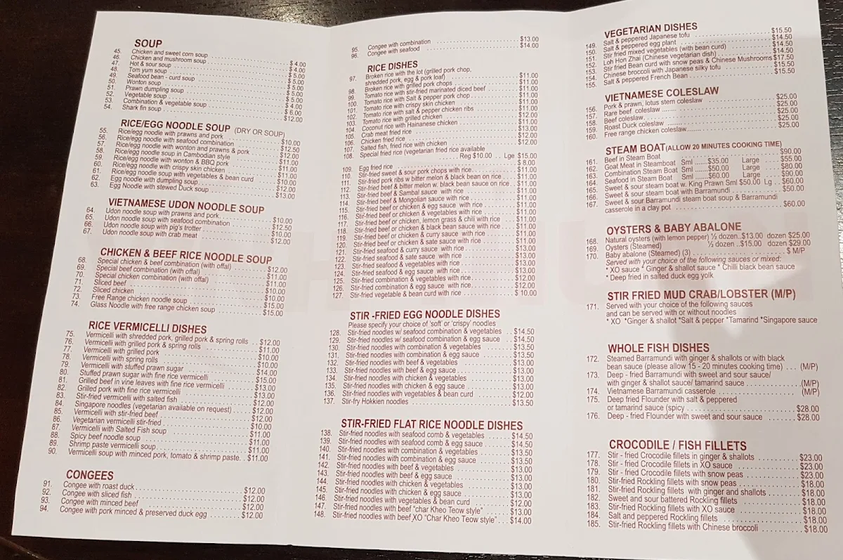 Menu, Phat Thuan