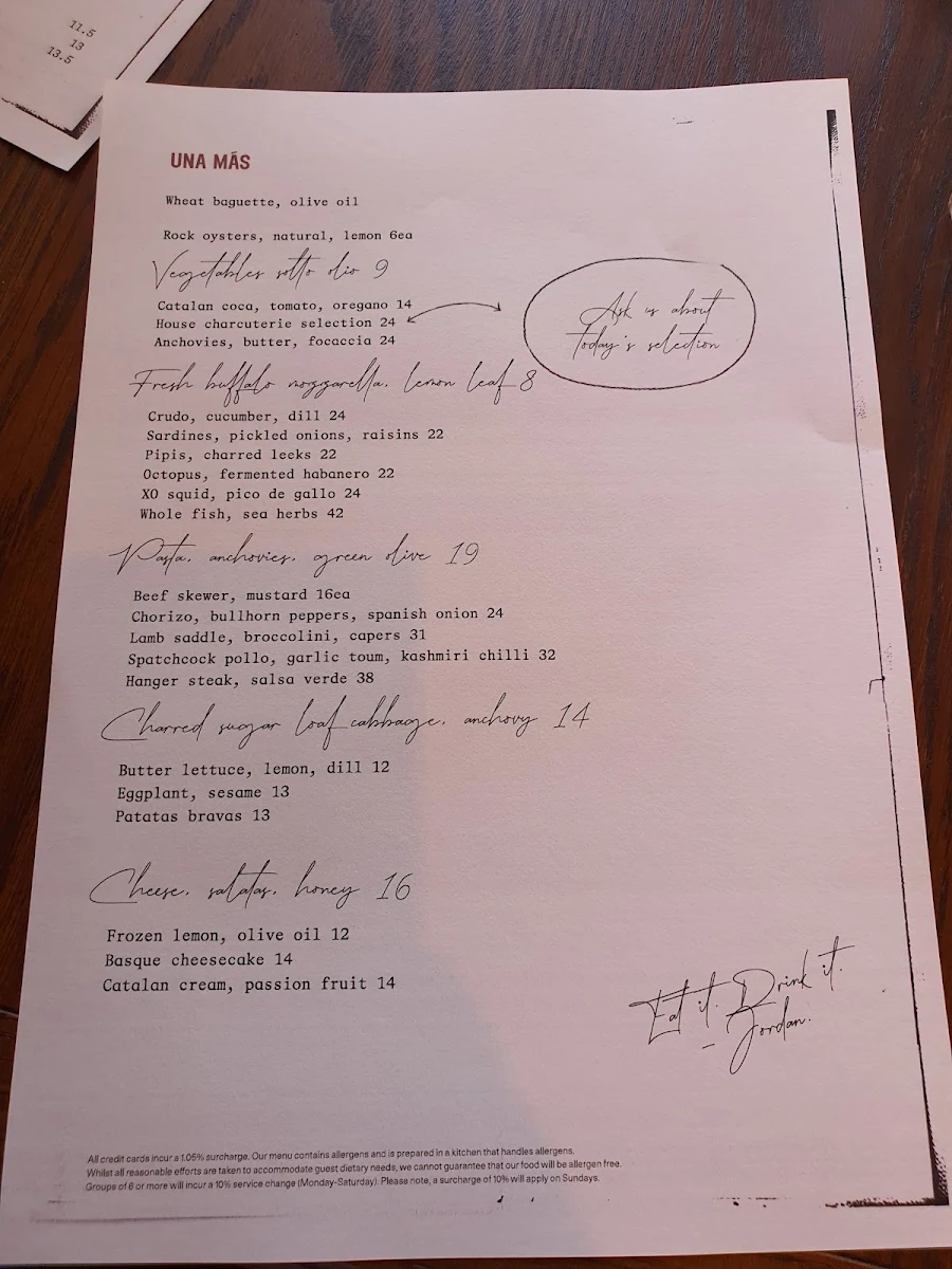 Menu, Bar Una Más