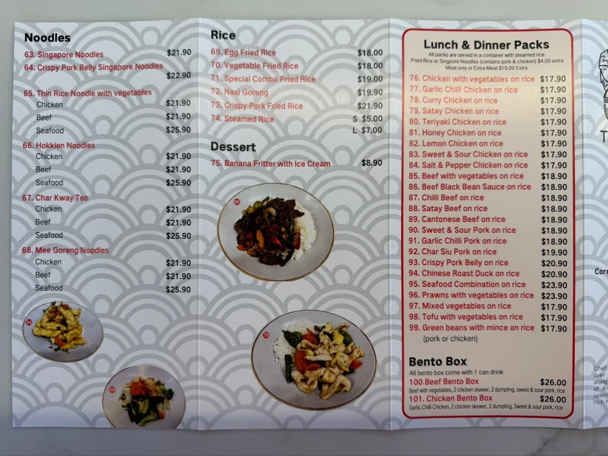 Menu, Kong Bistro Greenvale