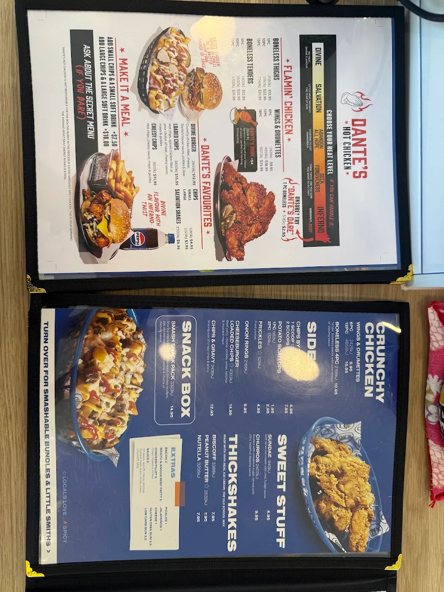 Menu, Pattysmiths Ocean Reef