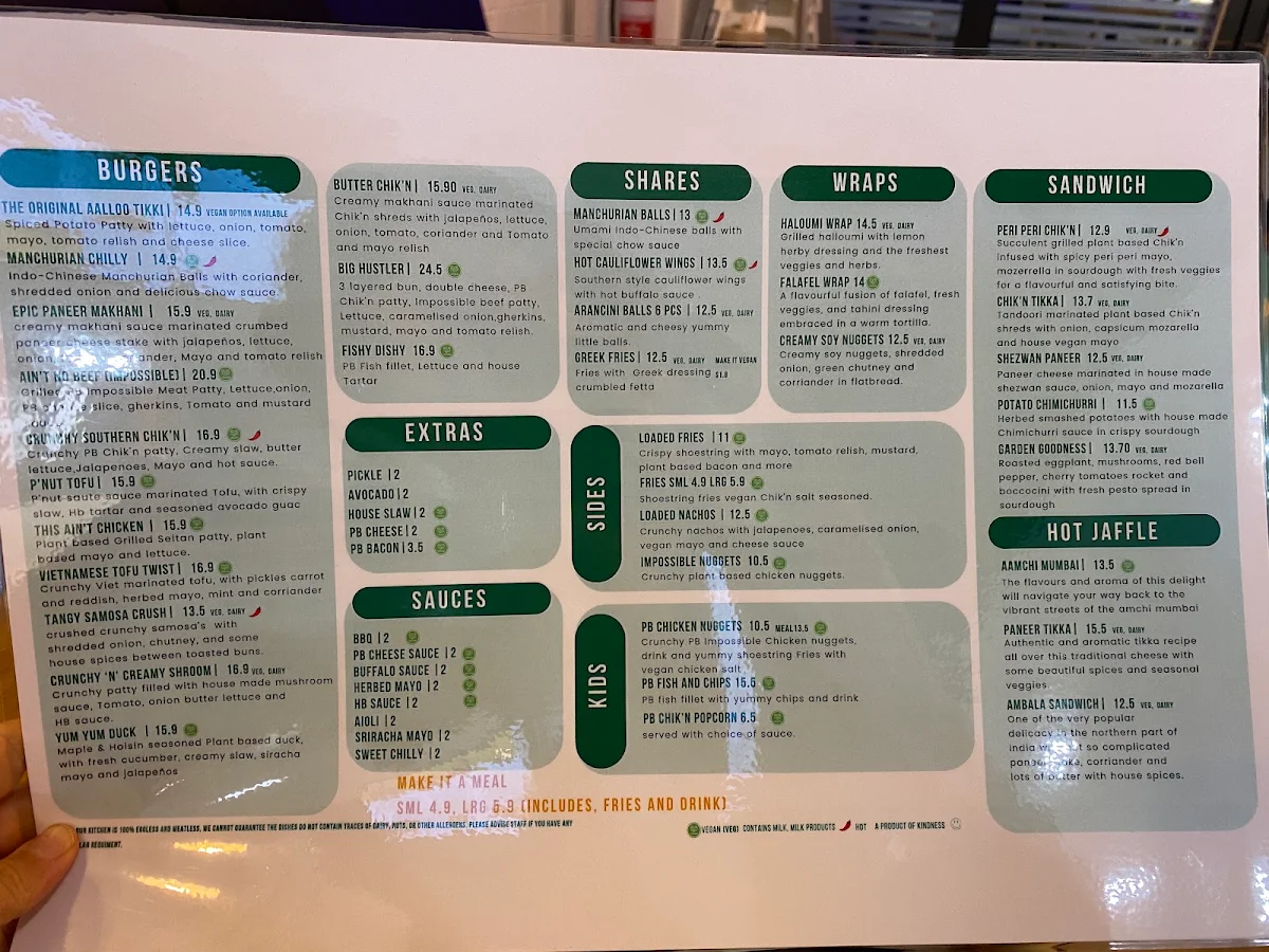Menu, Hale Burgers