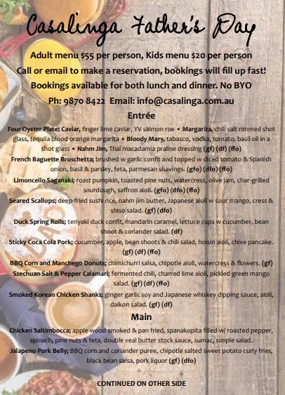 Menu, Casalinga