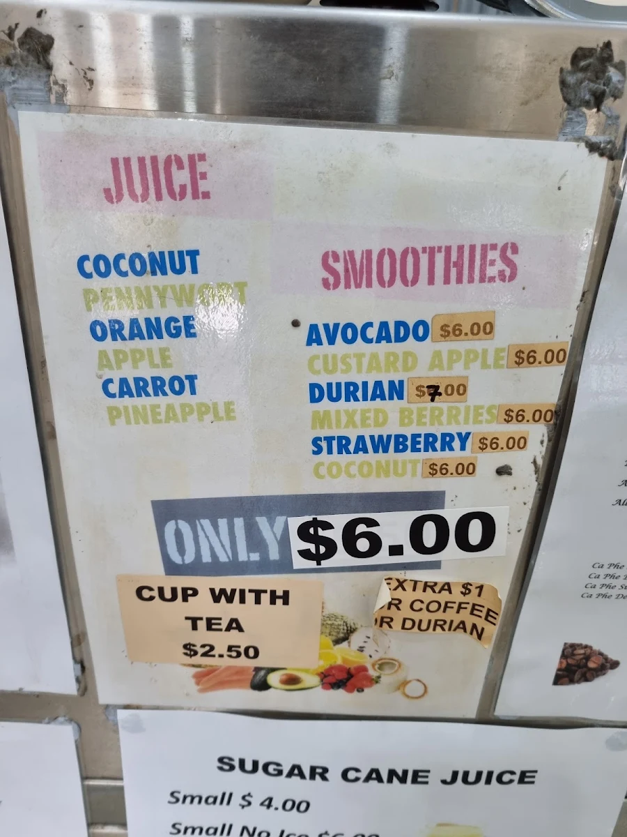 Menu, Excellent Coffee House