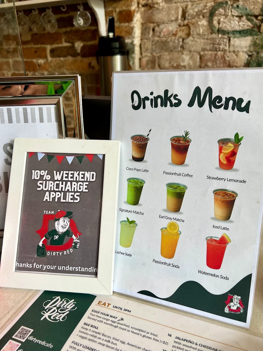 Menu, Dirty Red Glebe