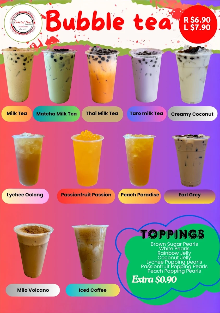 Menu, (Location at Unanderra) Coastal Thai Restaurant