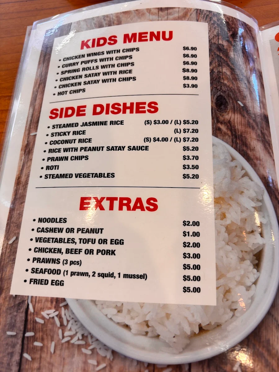 Menu, (Location at Unanderra) Coastal Thai Restaurant