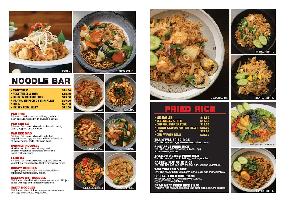 Menu, (Location at Unanderra) Coastal Thai Restaurant