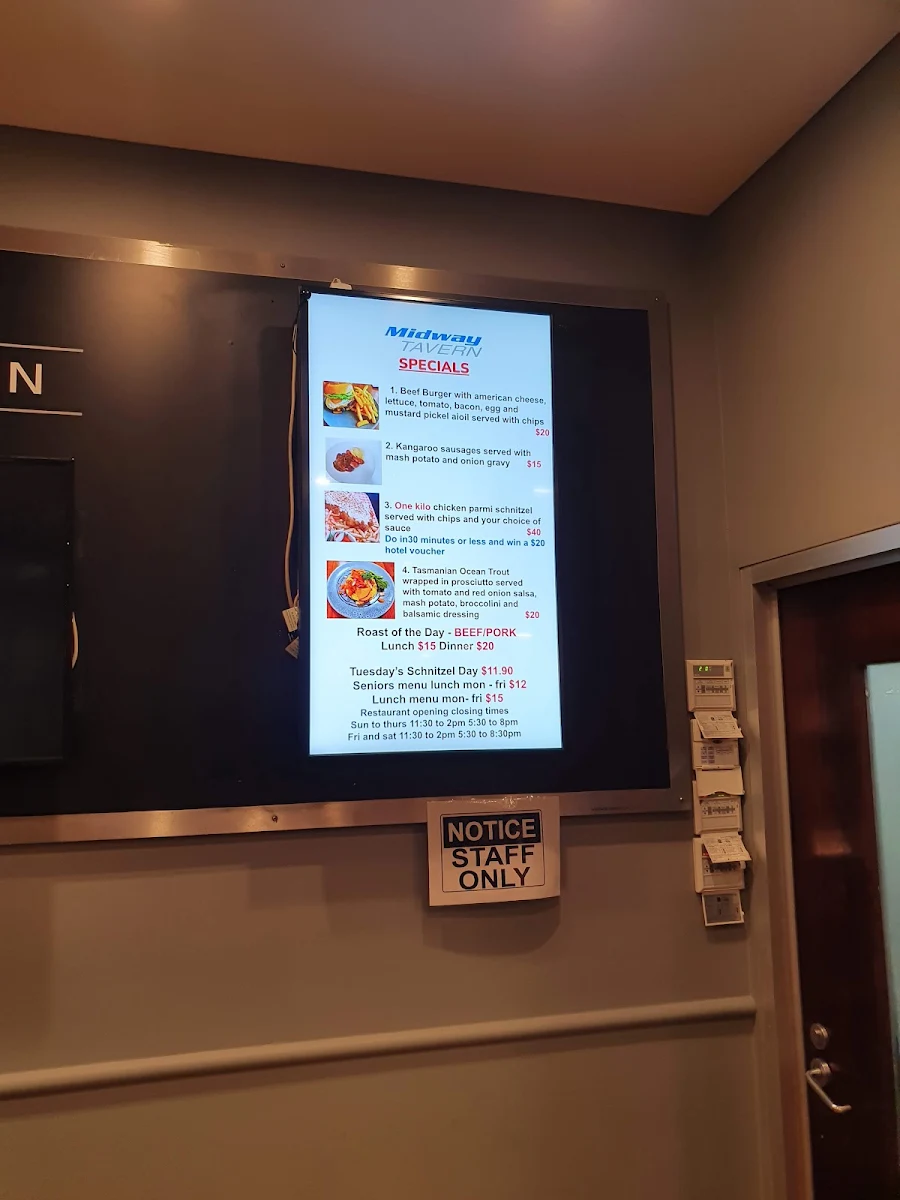 Menu, Midway Tavern