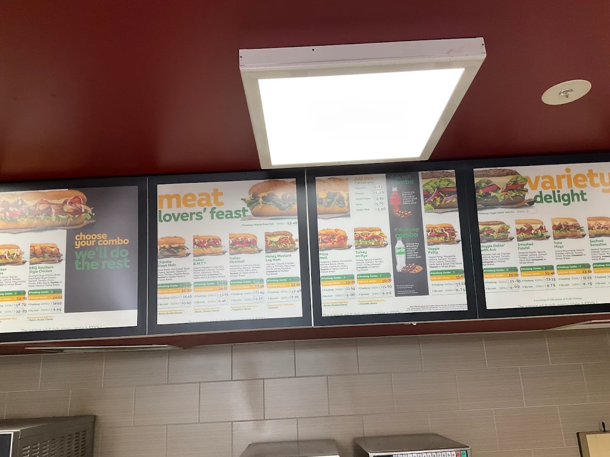 Menu, Subway