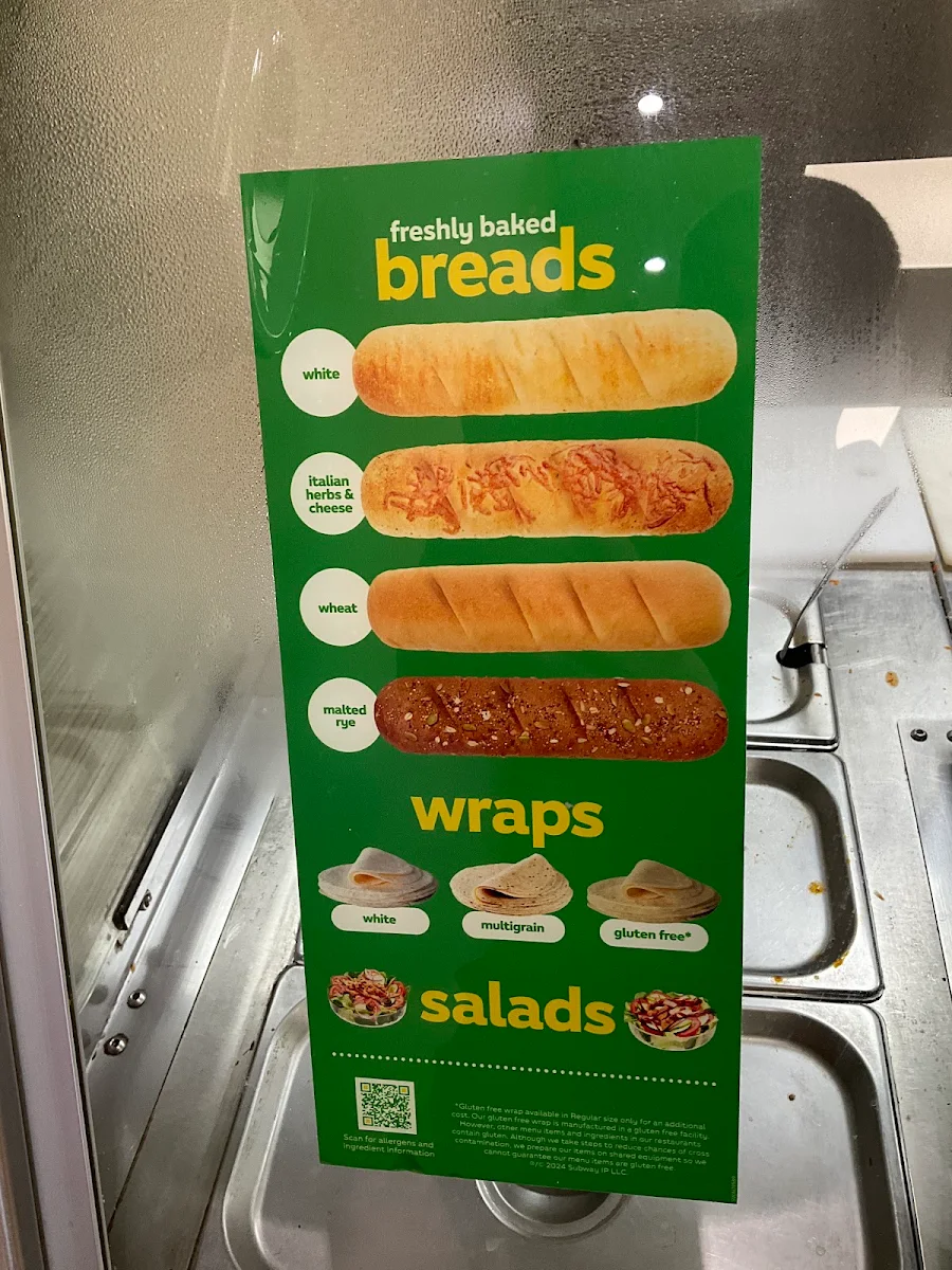 Menu, Subway