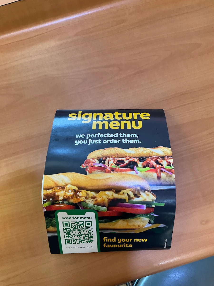 Menu, Subway