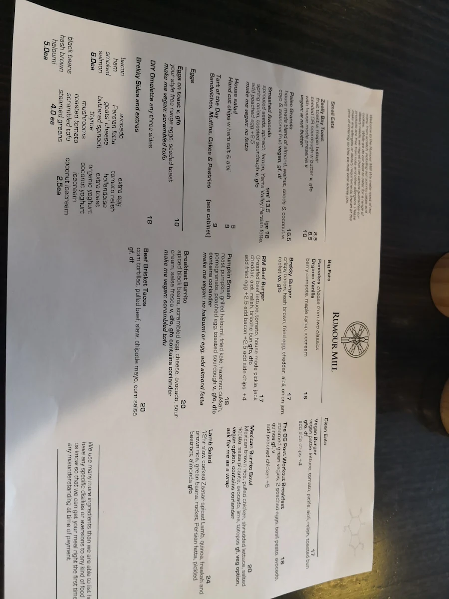 Menu, Rumour Mill