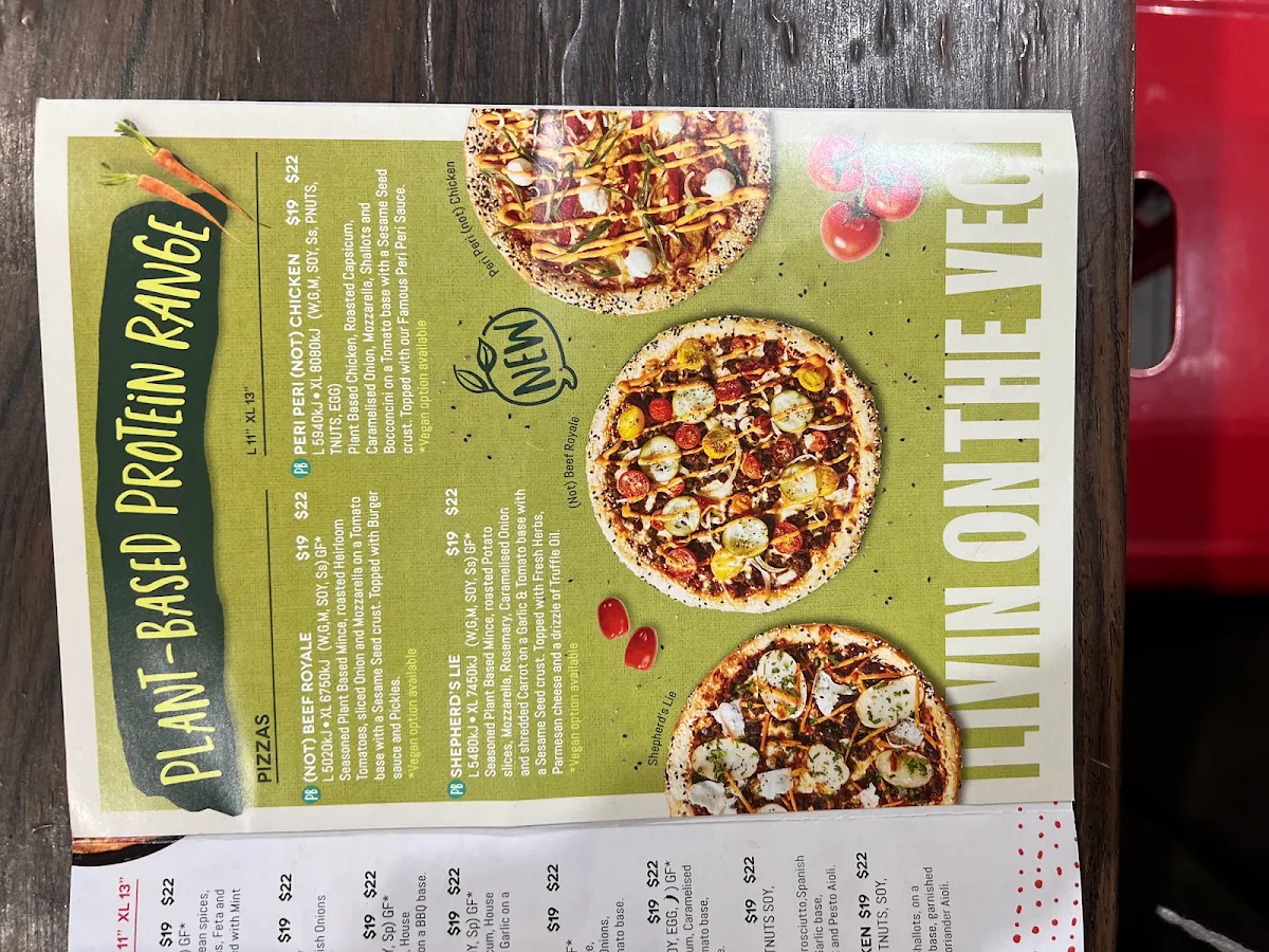 Menu, Crust Pizza Blacktown