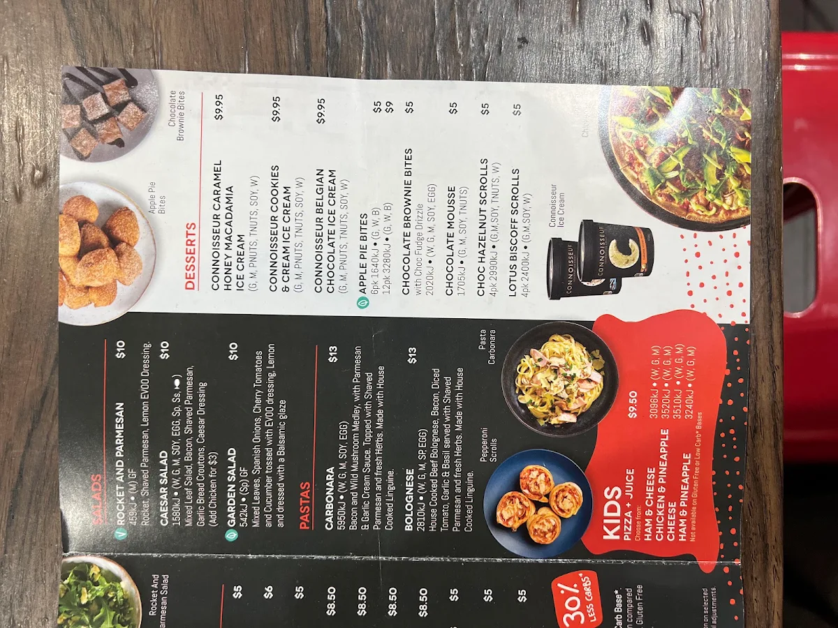 Menu, Crust Pizza Blacktown