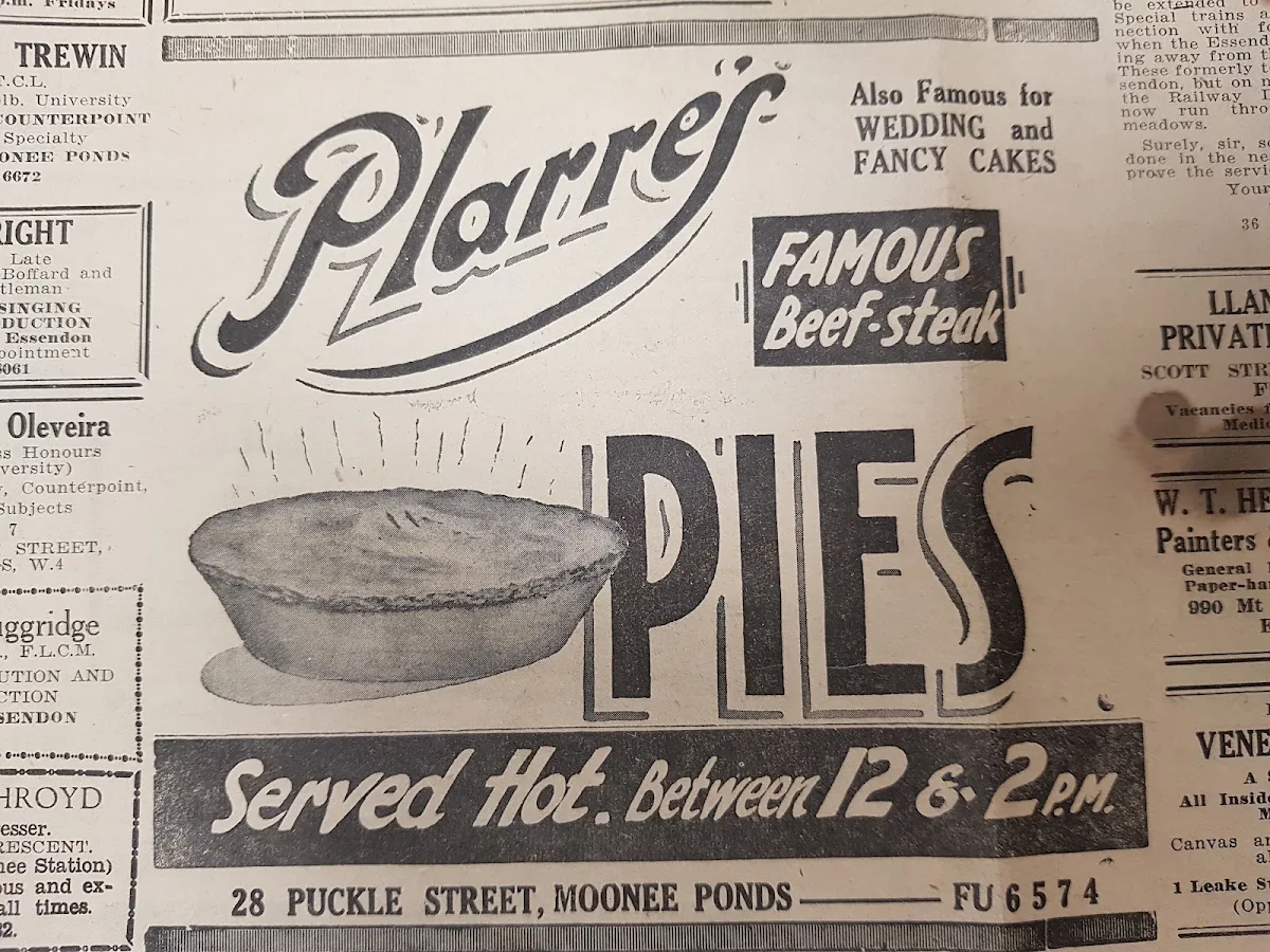 Menu, Ferguson Plarre Bakehouses Pty Ltd