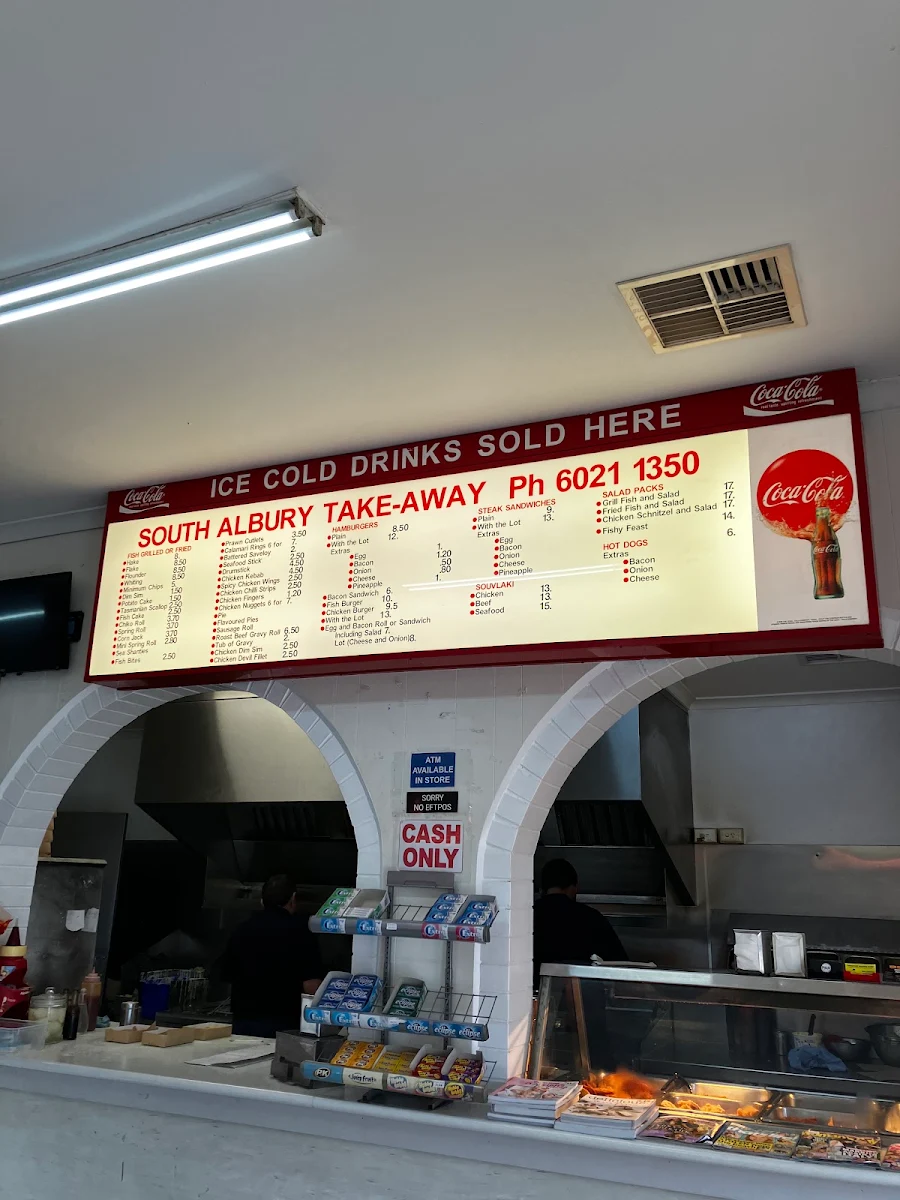 Menu, South Albury Take Away
