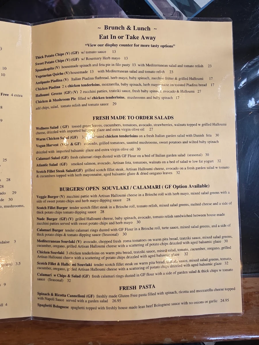Menu, Bella Cosi