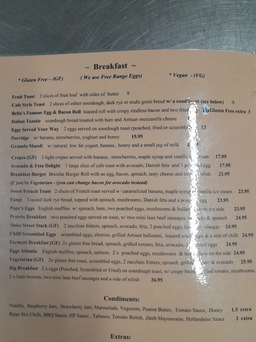 Menu, Bella Cosi