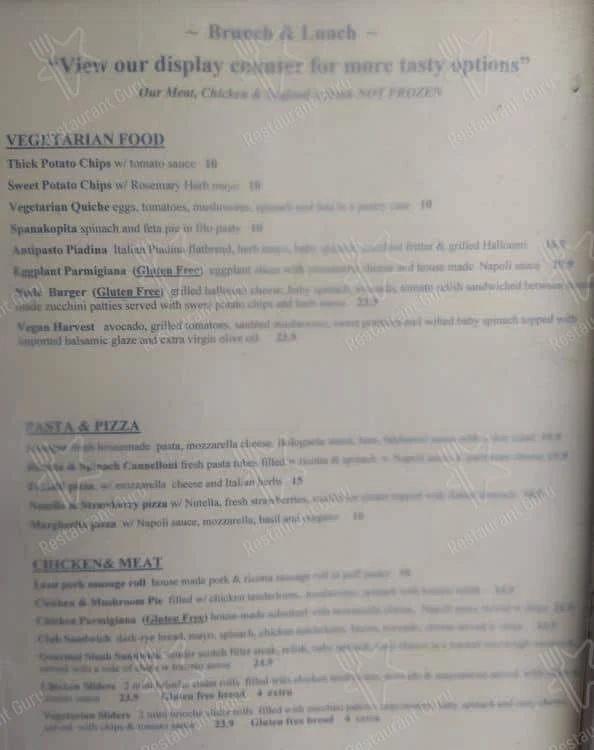 Menu, Bella Cosi