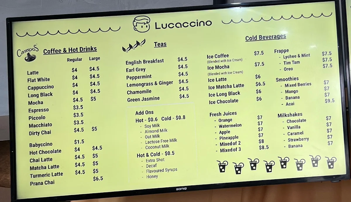 Menu, Lucaccino