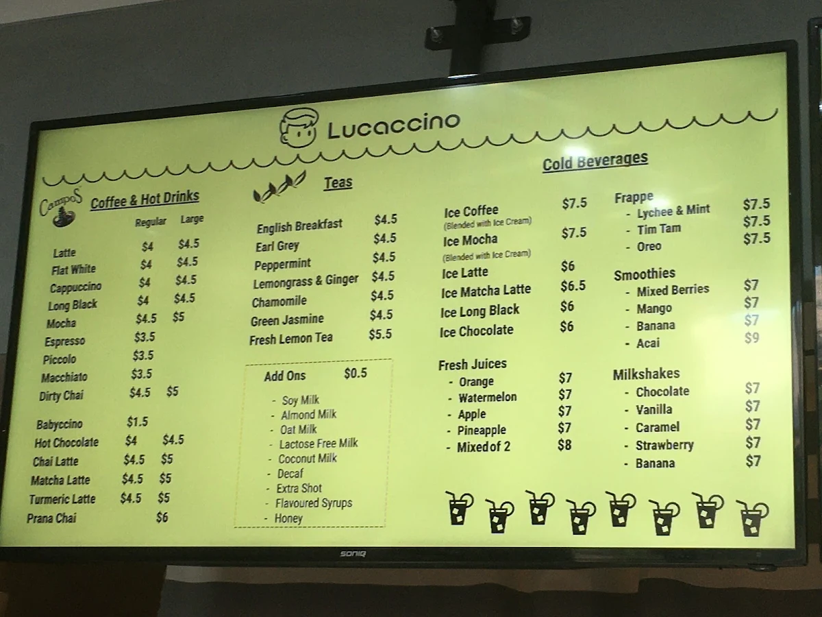 Menu, Lucaccino
