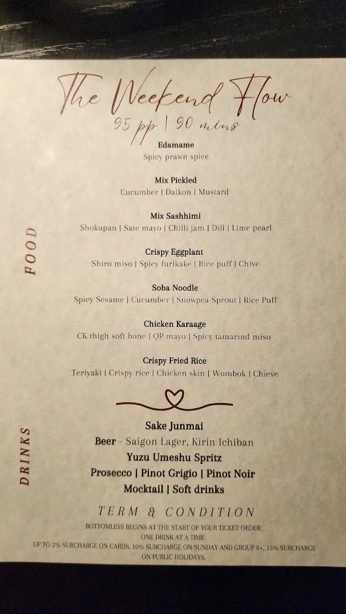 Menu, Kaiza Newtown | Japanese Restaurant