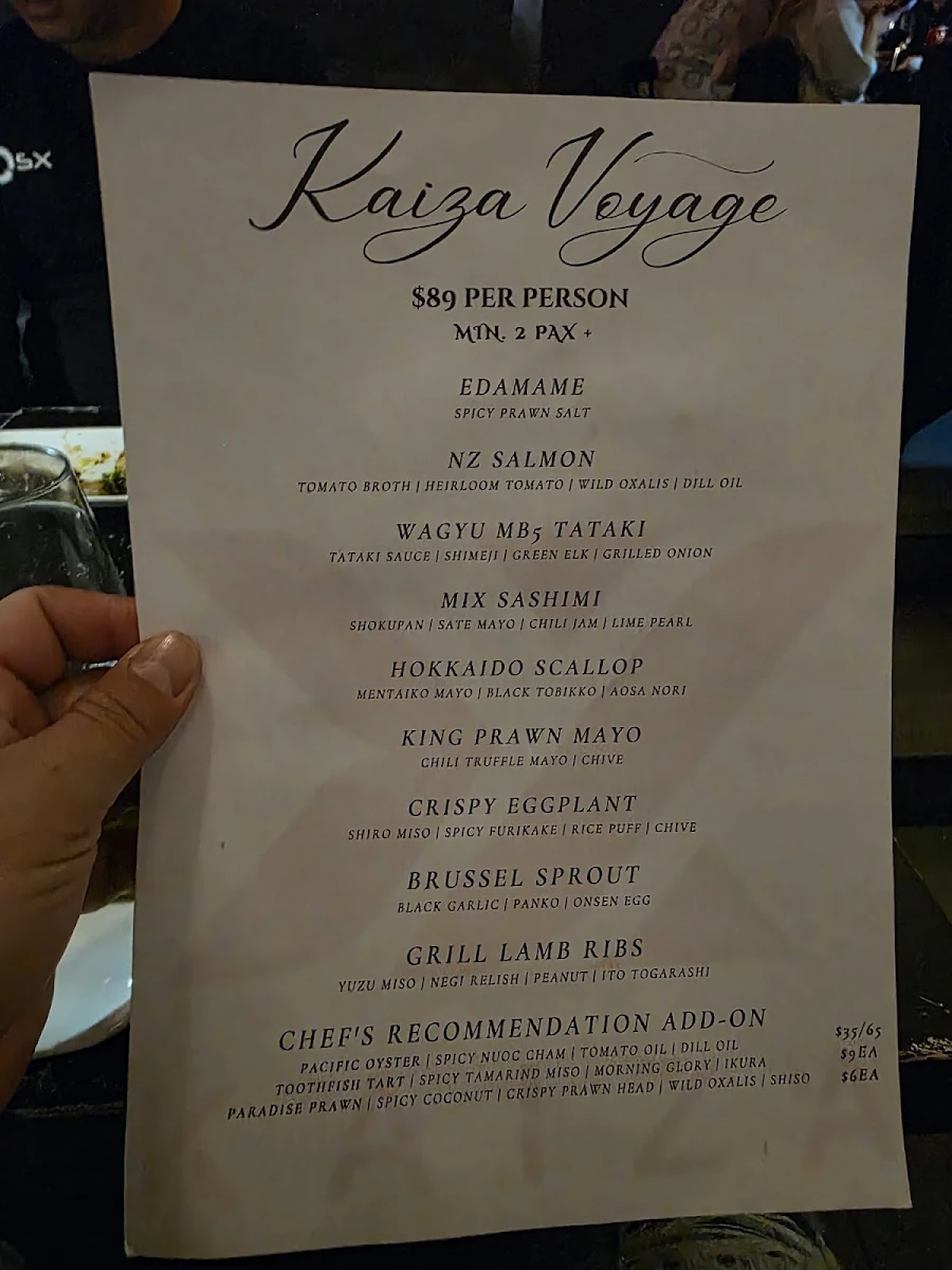 Menu, Kaiza Newtown | Japanese Restaurant