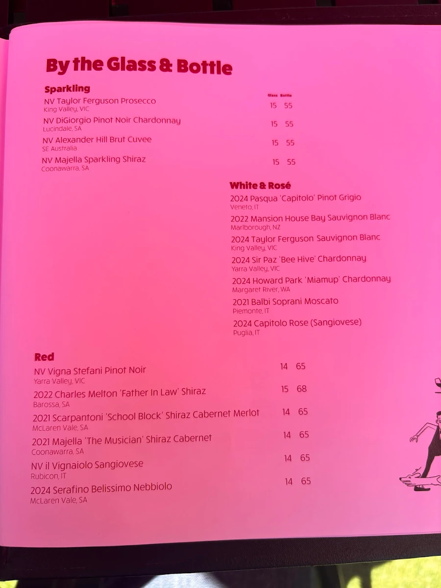 Menu, Corked Wine Bar Werribee