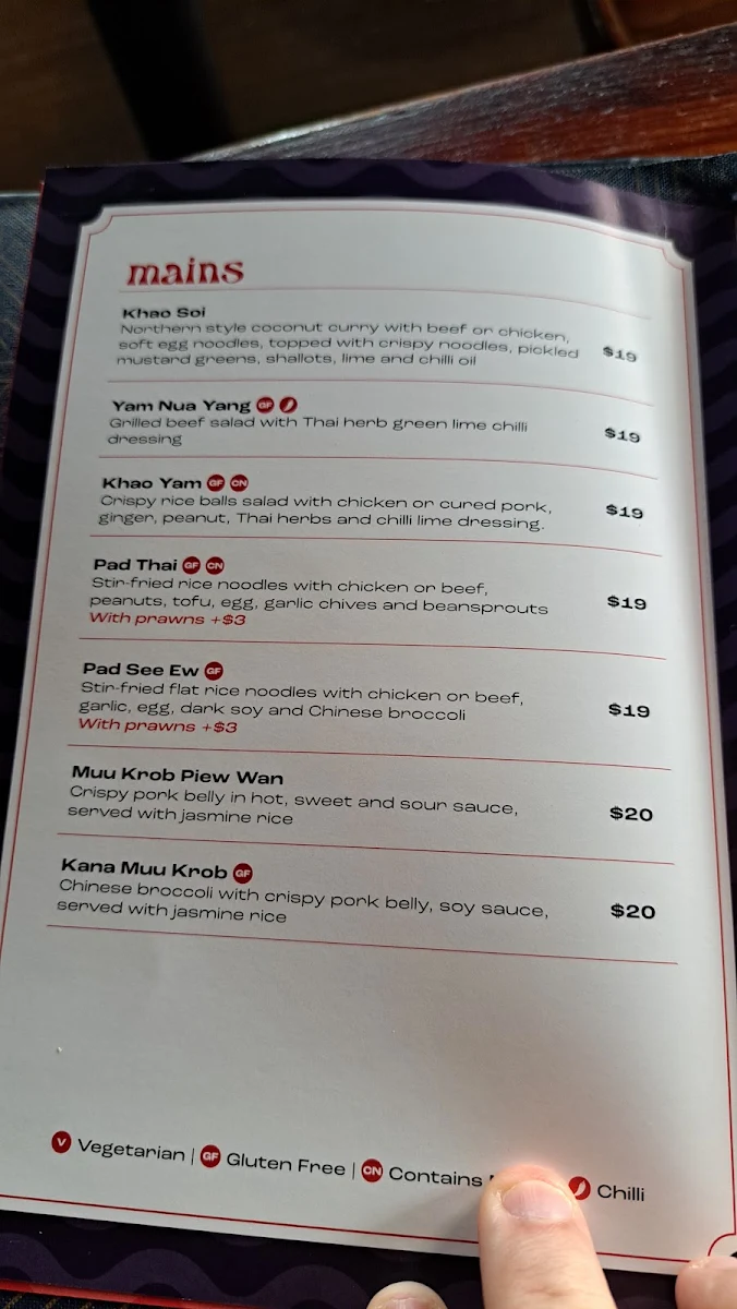 Menu, Mountbatten Hotel