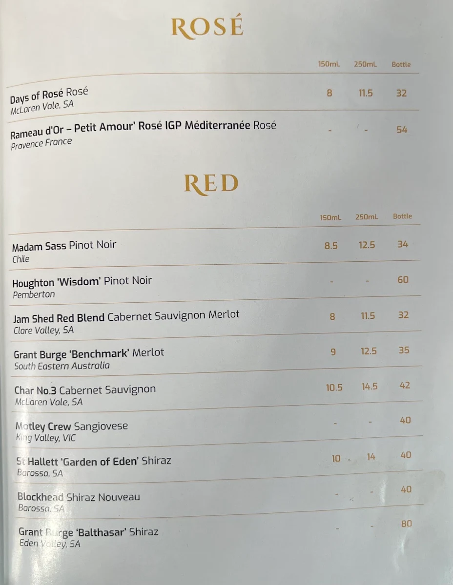 Menu, Mountbatten Hotel