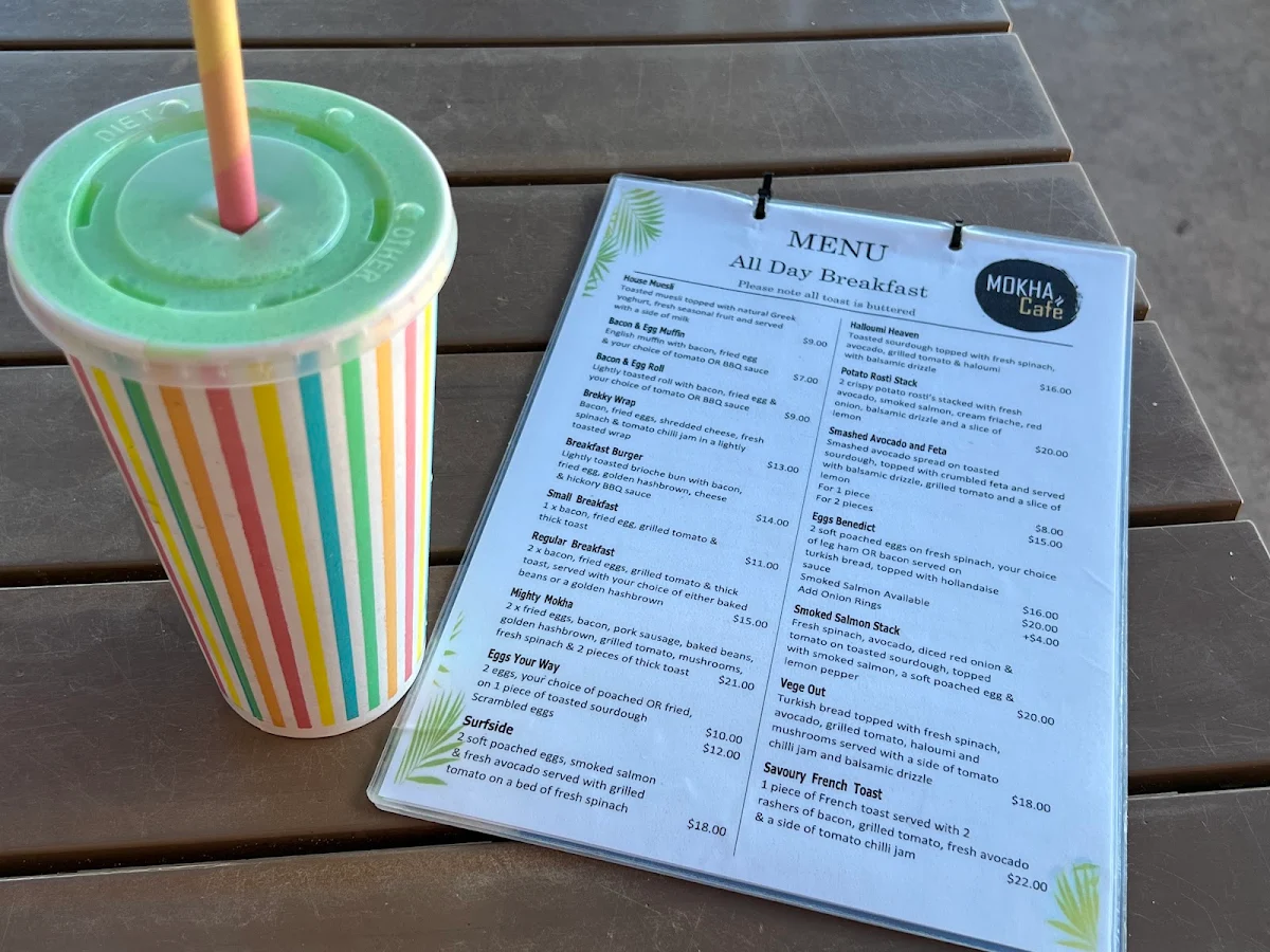 Menu, Mokha Cafe Woorim