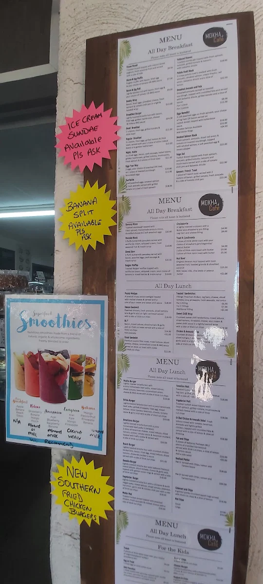 Menu, Mokha Cafe Woorim