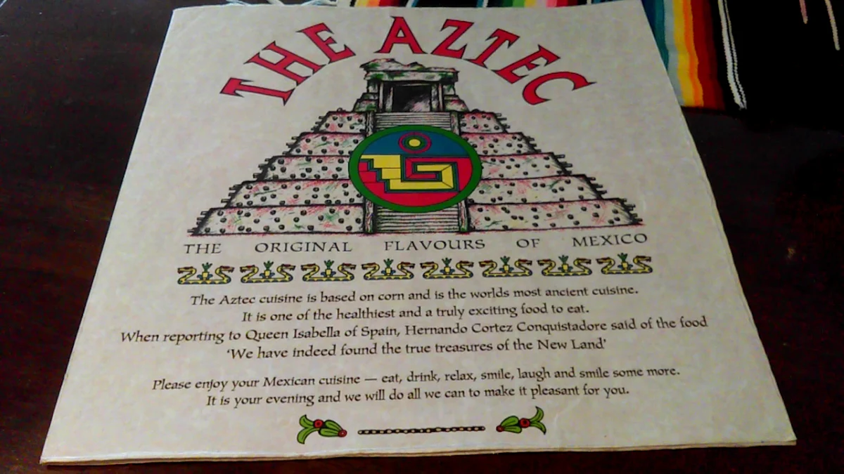 Menu, The Aztec Coolangatta
