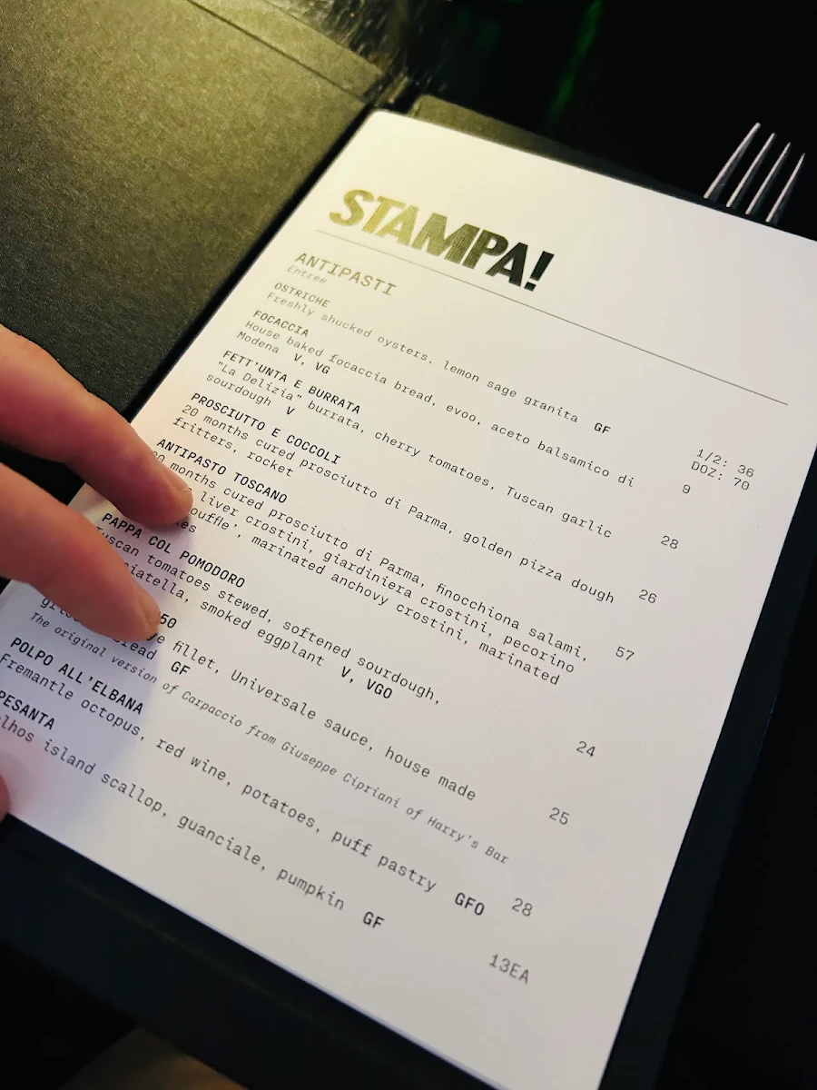Menu, Print Hall