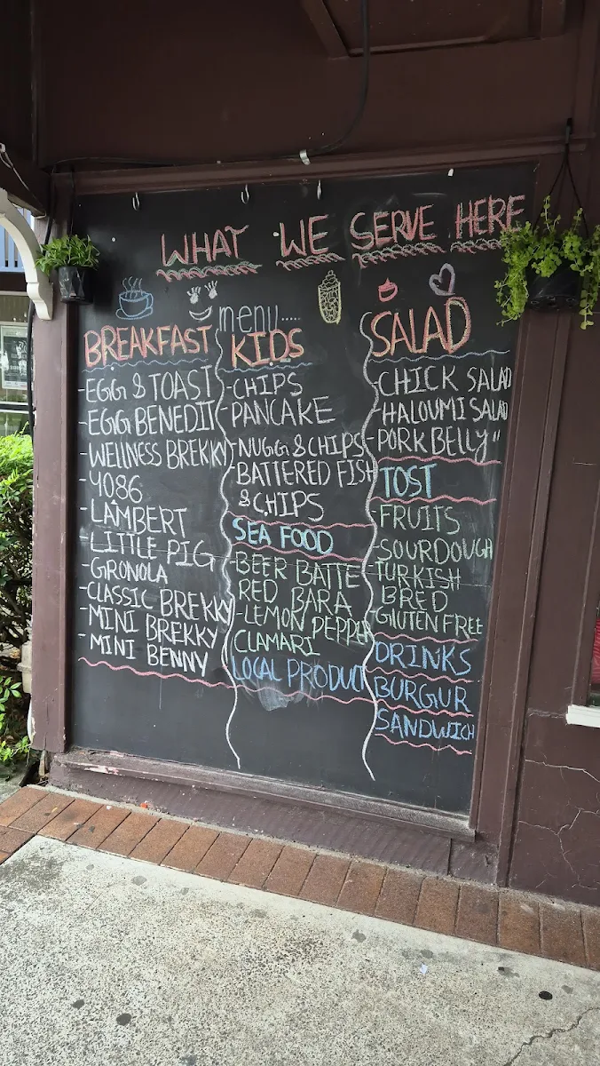 Menu, Lambert cafe